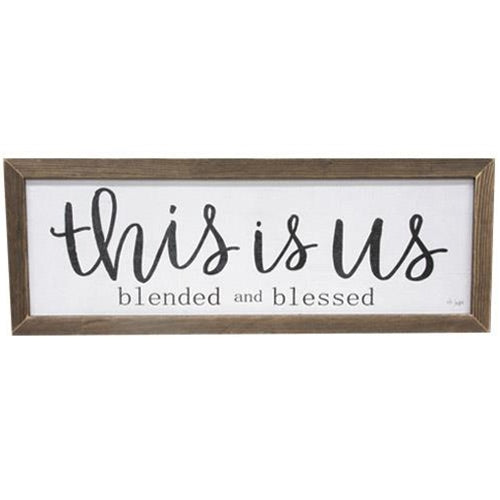 Blended and Blessed Print, 13x36, Stained Frame