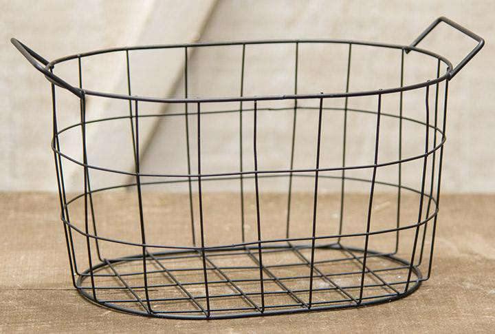 Black Wire Oval Basket, 8.75x5.75 - The Fox Decor