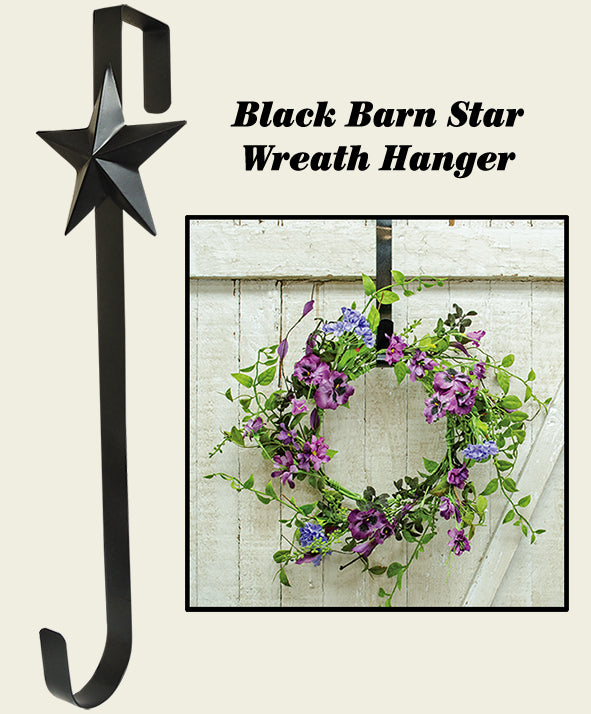 15" Black Star Wreath Hanger - The Fox Decor