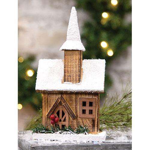 *Snowy Church Shelf Sitter - The Fox Decor