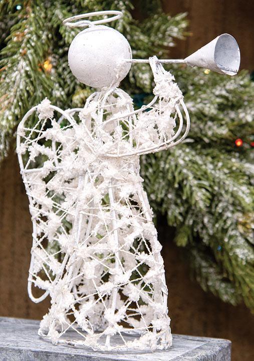 White Glitter Angel Tree Topper - The Fox Decor