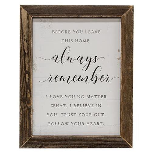 Always Remember Framed Print