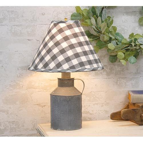 Jug Lamp With Gray Check Shade - The Fox Decor