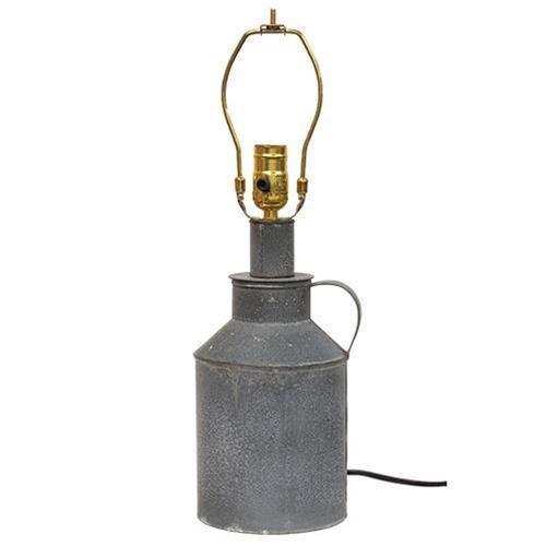 Jug Lamp With Gray Check Shade - The Fox Decor