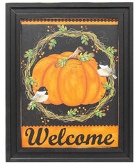 Thumbnail for Welcome Pumpkin & Finches Framed Print, 12x16 - The Fox Decor