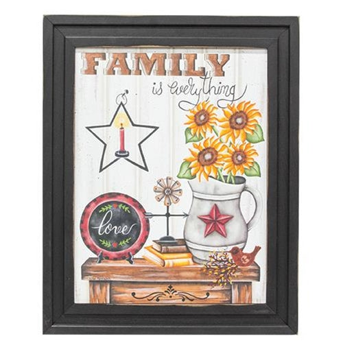 Family is Everything Sunflowers Framed Print, 12x16