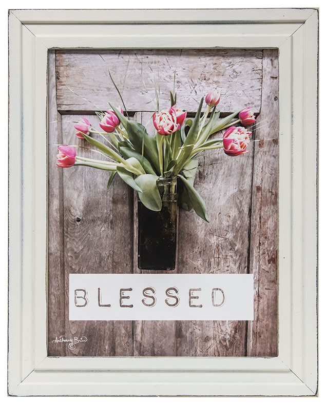 Blessed Tulips Framed Print, 12x16 (White Frame)