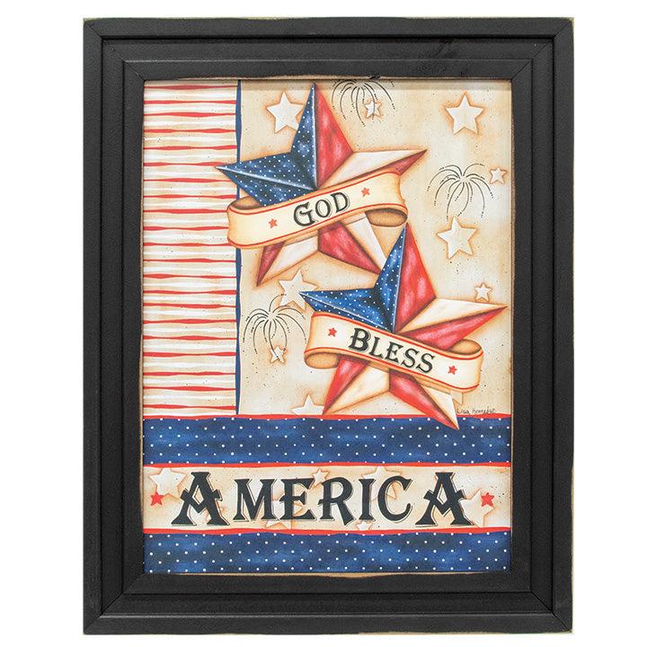 God Bless America Framed Print, 12x16 - The Fox Decor