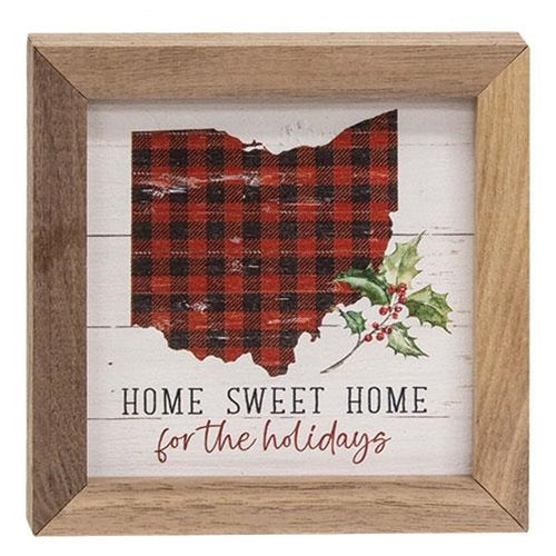 Buffalo Check Ohio Home Sweet Home For the Holidays Mini Framed Print