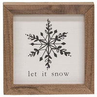 Thumbnail for Let It Snow Black & White Snowflake Mini Framed Print - The Fox Decor