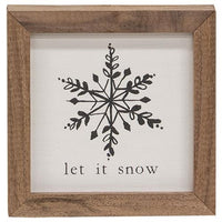 Thumbnail for Let It Snow Black & White Snowflake Mini Framed Print