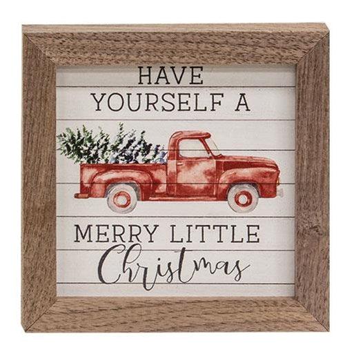Have Yourself a Merry Little Christmas Truck Mini Framed Print - The Fox Decor