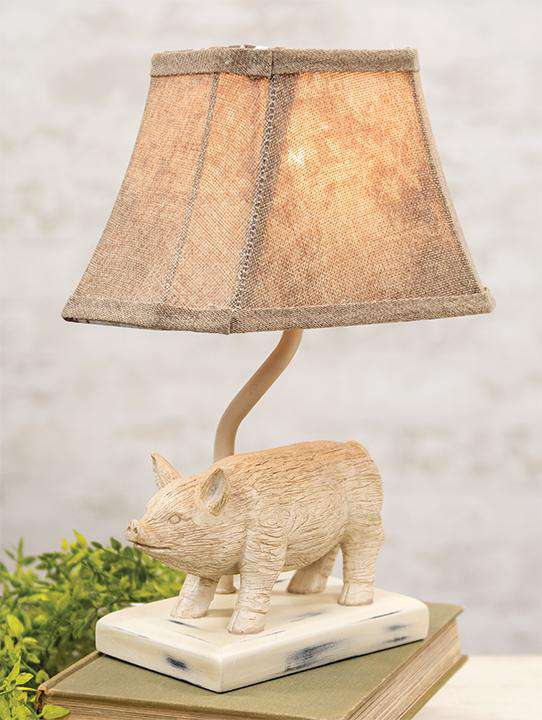 Pig Lamp w/Shade - The Fox Decor