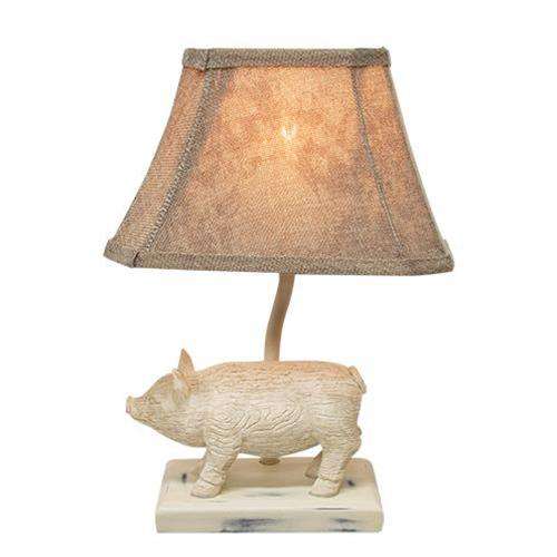 Pig Lamp w/Shade - The Fox Decor