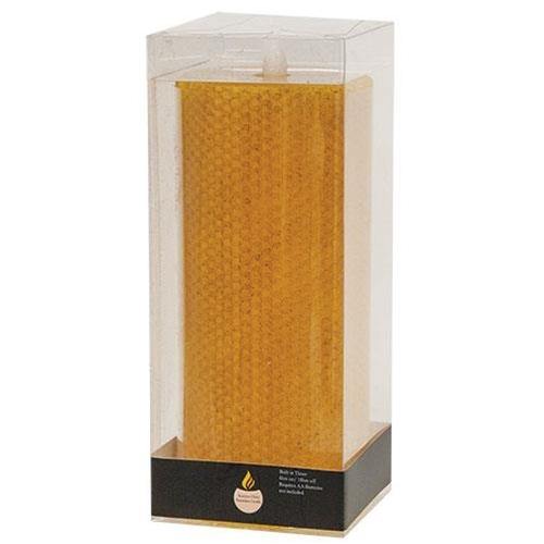 Wrapped Honeycomb LED Pillar, 3" x 7" - The Fox Decor