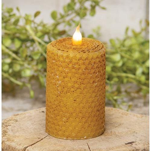 Wrapped Honeycomb LED Pillar, 2" x 3" - The Fox Decor