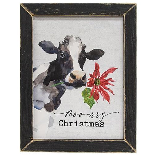 Moo-ry Christmas Framed Print