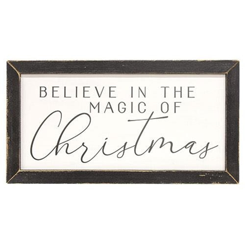 Believe in the Magic of Christmas Framed Sign, 12" x 24"