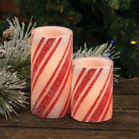Thumbnail for Multi-Stripe Candy Cane Timer Pillar Candle, 3