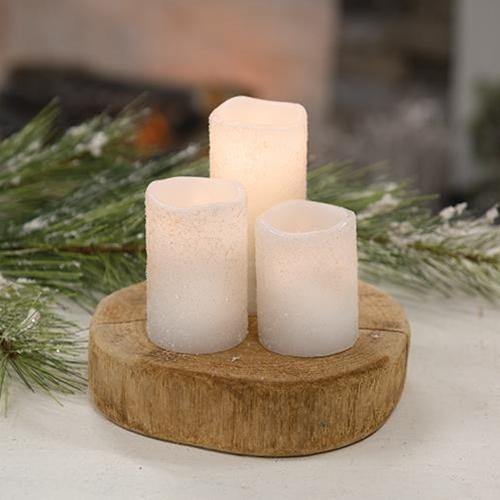 White Frosty Timer Votive, 2" x 2.5" - The Fox Decor