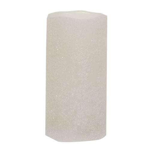 White Frosty Timer Pillar Candle, 3" x 6" - The Fox Decor