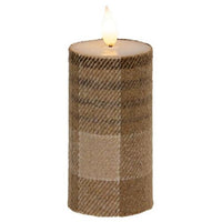 Thumbnail for Cozy Fall Plaid Realistic Flame LED Votive, 4