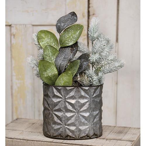 Embossed Tin Oval Bucket - The Fox Decor