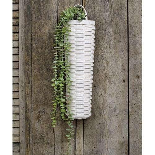 Whitewash Long John Wall Basket, 18x6