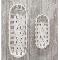 Thumbnail for 2/Set, Whitewash Oval Tobacco Baskets - The Fox Decor