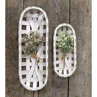 Thumbnail for 2/Set, Whitewash Oval Tobacco Baskets - The Fox Decor