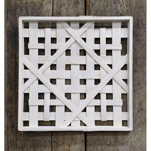 Whitewash Square Woven Frame, 16" - The Fox Decor