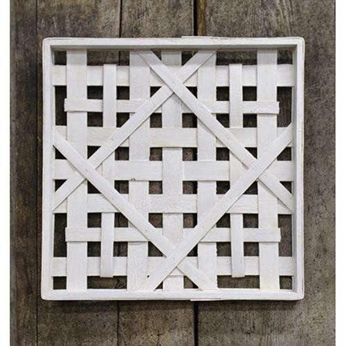 Whitewash Square Woven Frame, 16"