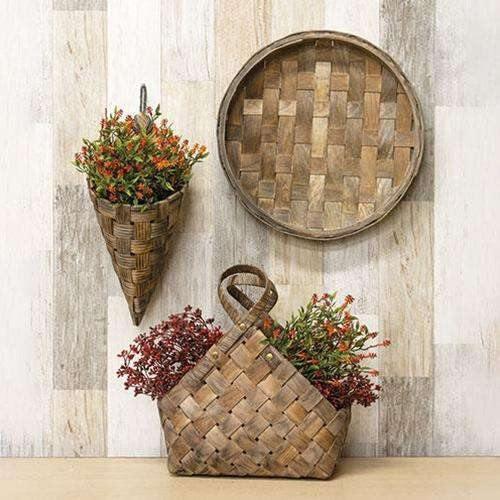 Rustic Round Tobacco Tray Basket