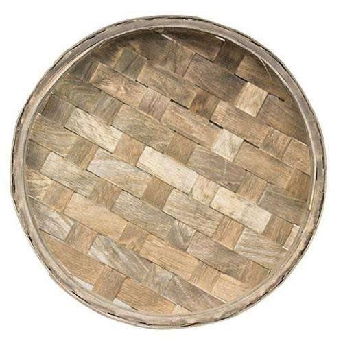 Rustic Round Tobacco Tray Basket