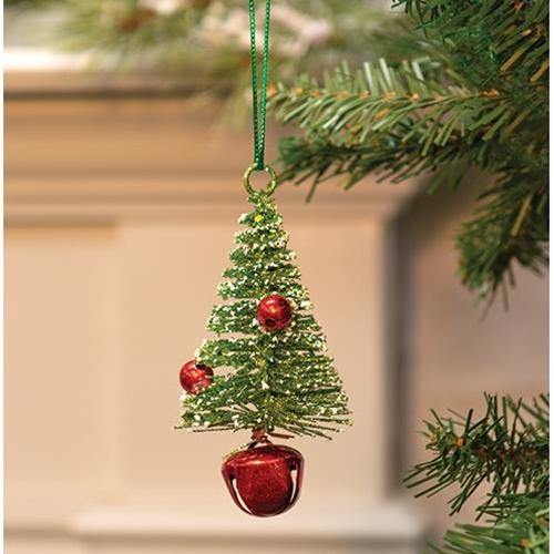 Merry Fairy Bottlebrush Tree on Bell Ornament, 5" - The Fox Decor