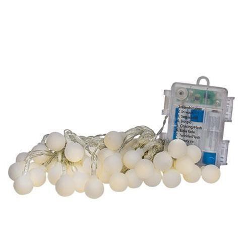 White Ball Berry LED String LIghts, 40ct - The Fox Decor