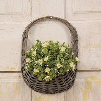 Graywashed Oval Hanging Wall Basket - The Fox Decor