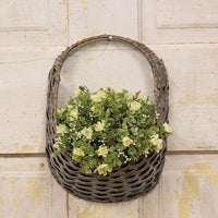 Thumbnail for Graywashed Oval Hanging Wall Basket