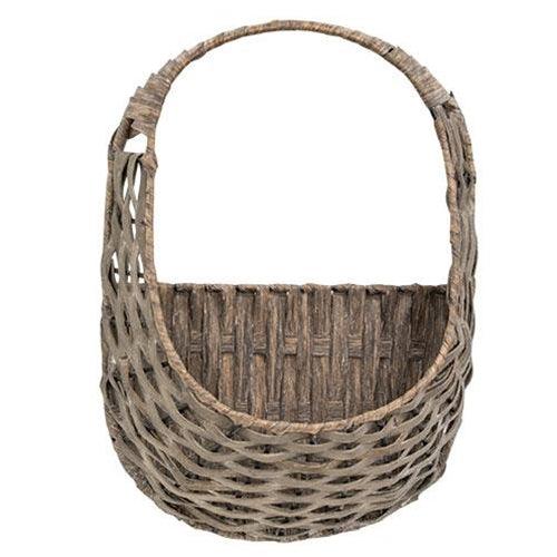 Graywashed Oval Hanging Wall Basket - The Fox Decor
