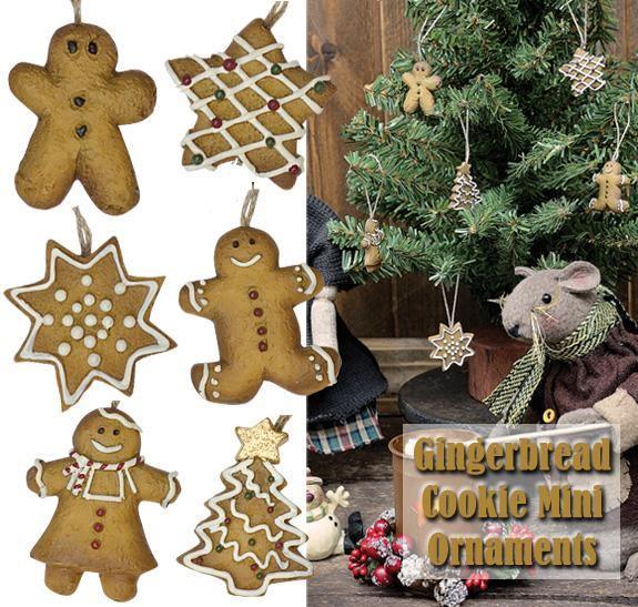 6/Set, Mini Gingerbread Cookie Ornaments - The Fox Decor