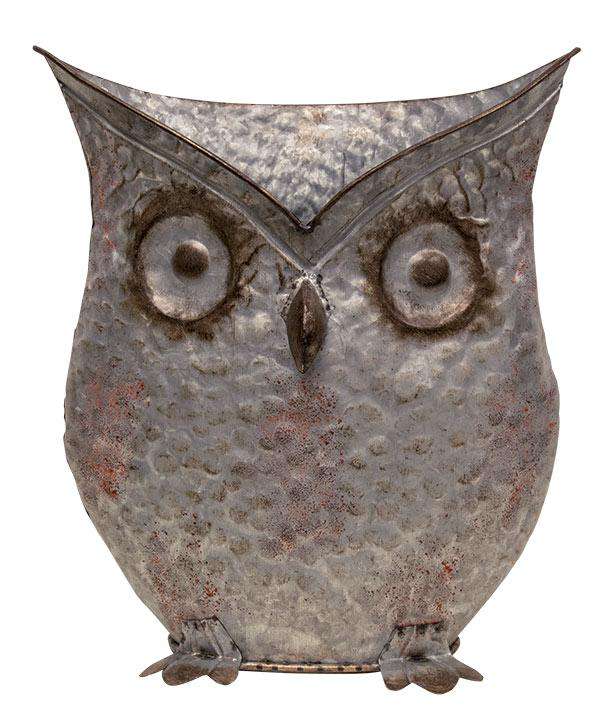 Aged Owl Bucket, 13.5" - The Fox Decor