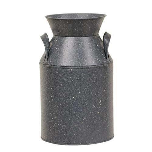 Gray Metal Milk Bucket