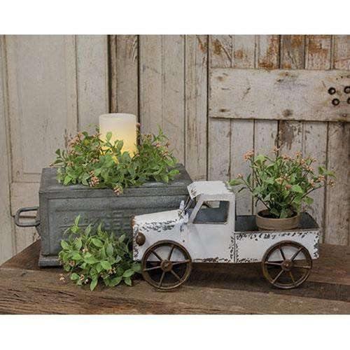 White Galvanized Metal Truck Distressed Finish - The Fox Decor