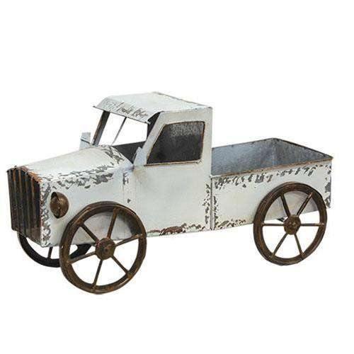 White Galvanized Metal Truck Distressed Finish - The Fox Decor