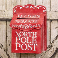Thumbnail for Distressed Red Metal North Pole Post Box - The Fox Decor