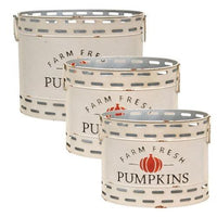 Thumbnail for 3/Set, Farm Fresh Pumpkins Oval Buckets - The Fox Decor