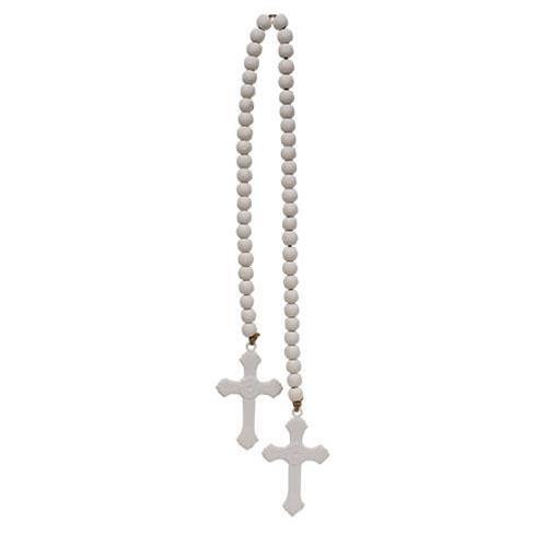Beaded Cross Garland, 45", White - The Fox Decor