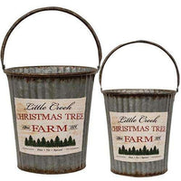 Thumbnail for 2/Set, Little Creek Galvanized Pails - The Fox Decor