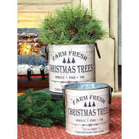 Thumbnail for 2/Set, Farm Fresh Christmas Trees Buckets - The Fox Decor