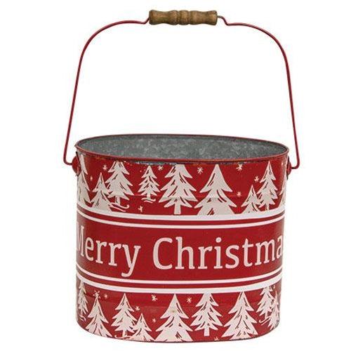 3/Set, Merry Christmas Oval Pails - The Fox Decor